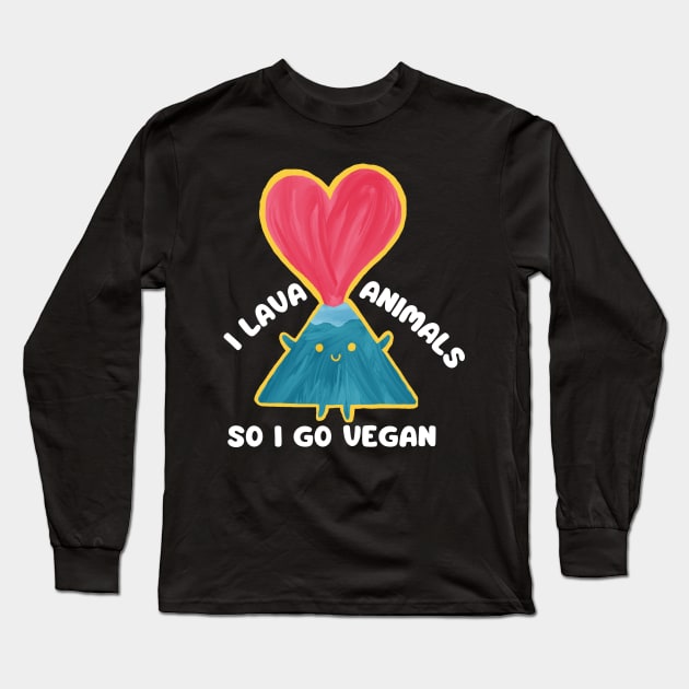 Vegan for Animals Lava Pun Long Sleeve T-Shirt by veganspace